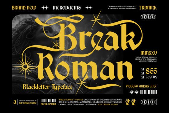 Break Roman Font for Creative Makers
