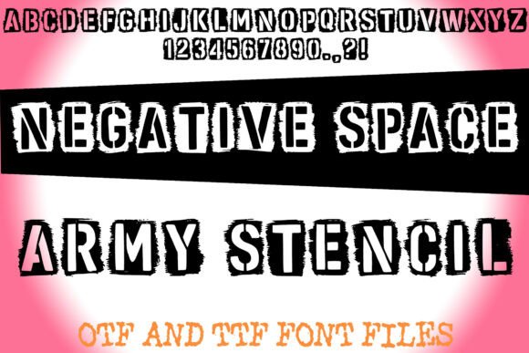 Negative Space Army Stencil Font